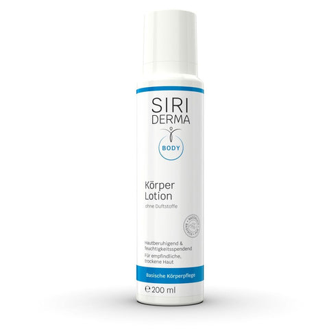 Siriderma Lotion corporelle sans parfum - Soin hydratant apaisant pour une peau plus lisse (200 ml)