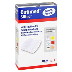 Cutimed Siltec pansement en mousse (10x20 cm, 12 pièces)