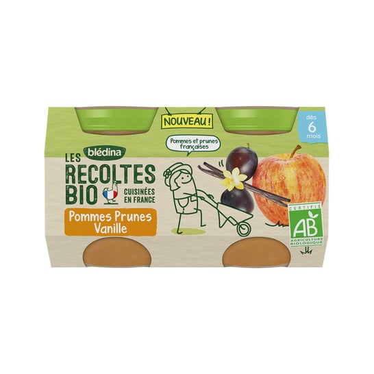 Bledina les Récoltes Bio Vanille Pomme Bio (2 x 130 g)