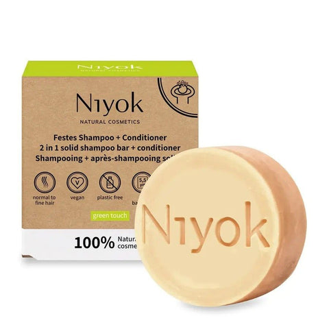 Niyok 2 en 1 shampooing et après-shampoing solide - Green touch Bio (80 g)