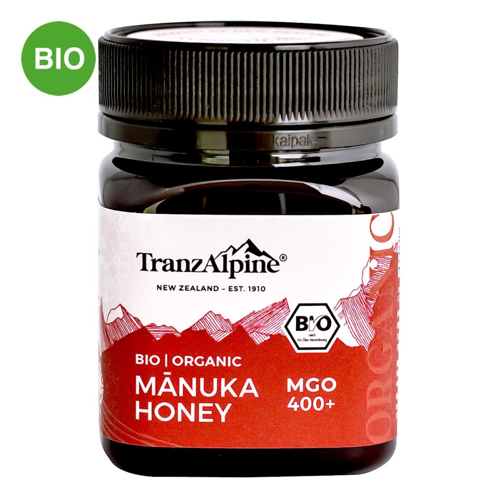 Tranzalpine Bio miel de manuka MGO 400+ (250 g)