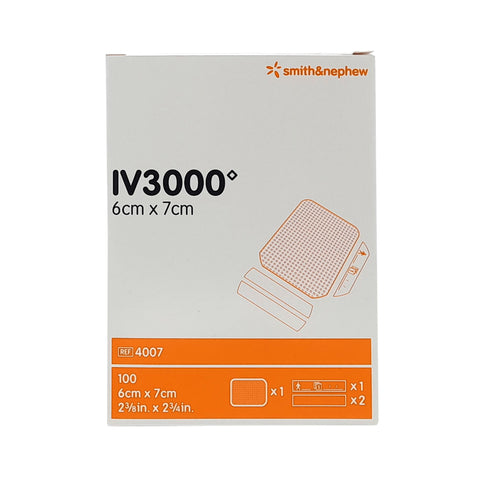 Opsite i.v.3000 film transparent de fixation pour canule (6 cm x 7 cm)