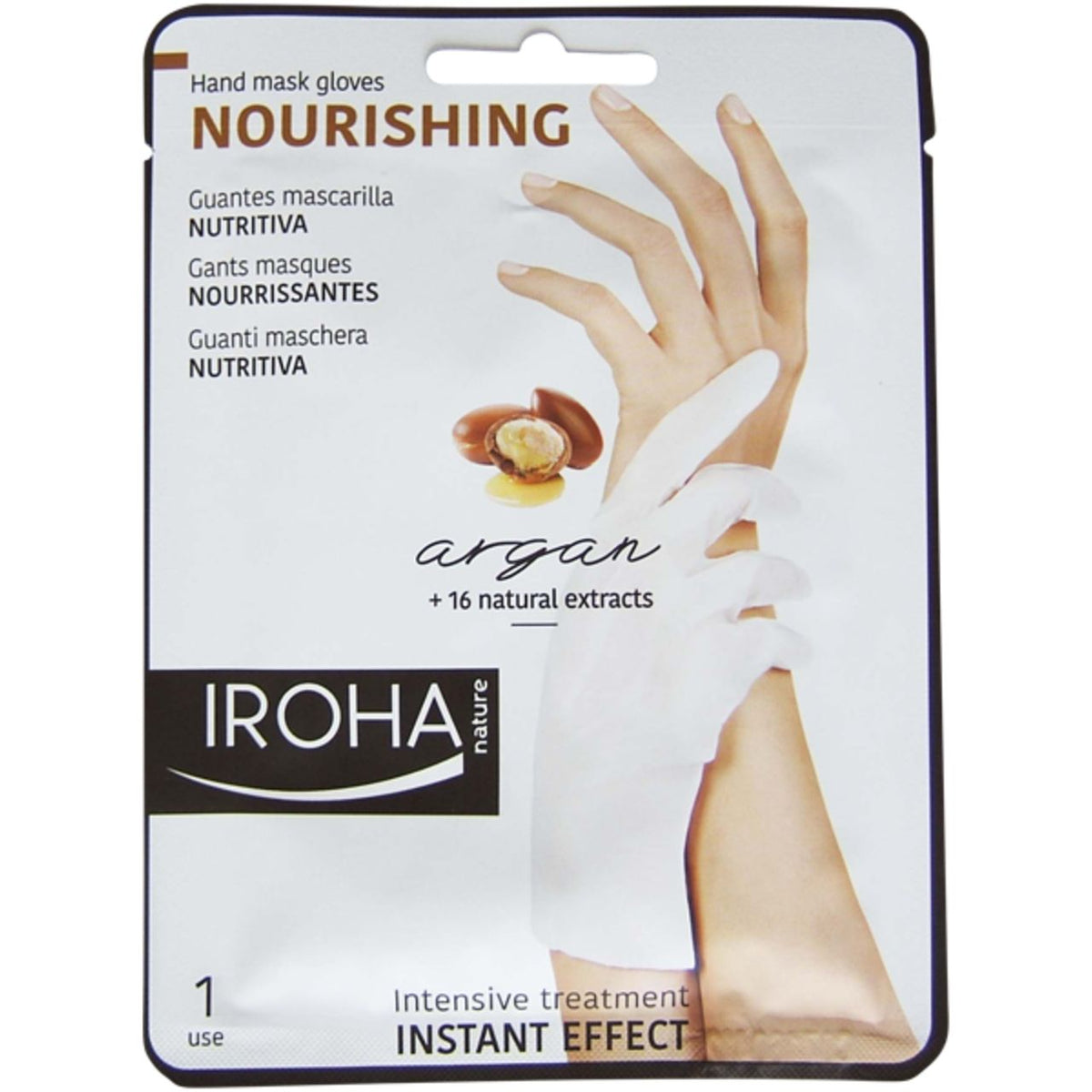 IROHA NATURE Masque-gants nourrissant à l'huile d'argan (18 ml)