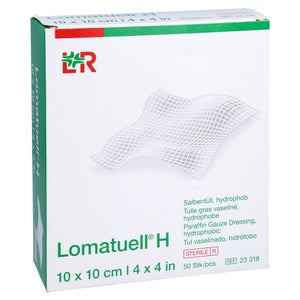 Lomatuell H tulle gras 10x10 cm stérile (50 pièces)