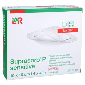 Suprasorb P Sensitive pansement en mousse PU avec bordure (10 pièces)
