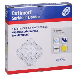 Cutimed Sorbion Border pansement 15x15 (12 pièces)