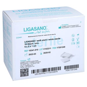 Ligasano weiß pansement 1x5x5 cm stérile (10 pièces)