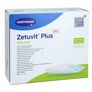 Zetuvit Plus Silicone stérile 8x8 cm, 10 pièces