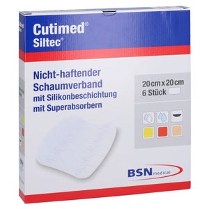 Cutimed Siltec pansement en mousse 20x20 cm (5 pièces)