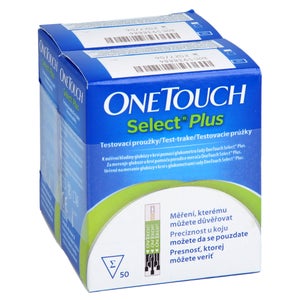 One Touch Select Plus bandelettes de test de glycémie (2 x 50 pièces)