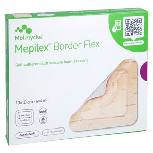 Mepilex Border Flex pansement en mousse adhésif (10x10 cm, 5 pièces)