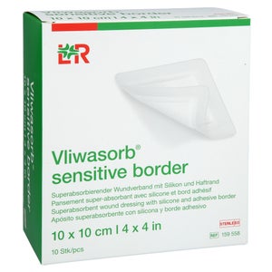 L&R Vliwasorb® sensitive border 10 cm x 10 cm — 10 pieces