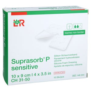 Suprasorb P Sen.pu-schaumv.tracheo Non-bor. (9x10 cm, 10 pièces)