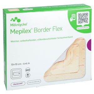 Mepilex Border Flex pansement en mousse adhésif (10x10 cm, 10 pièces)