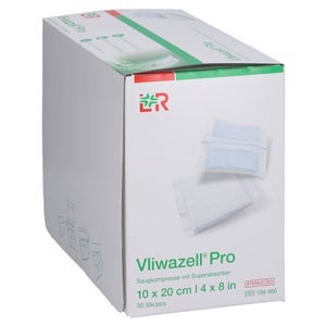 Vliwazell Pro compresse stérile superabsorbante (10x20 cm, 30 pièces)
