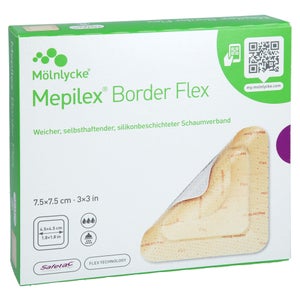 Mepilex Border Flex Pansement en mousse adhésif 7,5x7,5 cm (10 pièces)