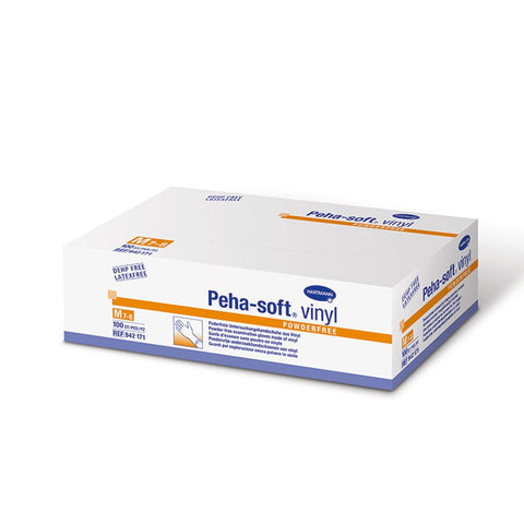 Peha-soft® vinyl sans poudre gants d'examen taille L 8-9 (100 pièces)