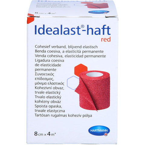 IDEALAST-haft color bandage 8 cm x 4 m rouge 1 pièce