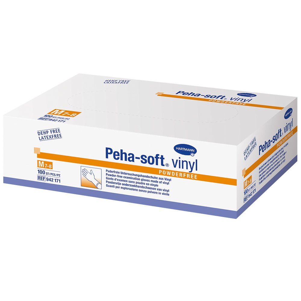 Peha-soft® gant d'examen en vinyle sans poudre Gr. M 7-8 (100 pièces)