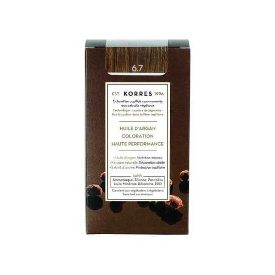 Korres Huile d'Argan Coloration 6.7 Blond Foncé Marron 50ml