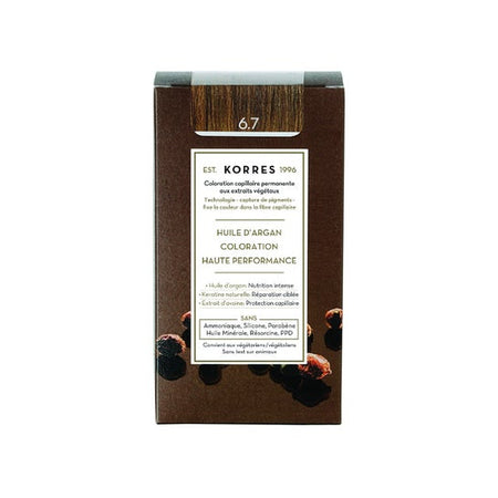 Korres Huile d'Argan Coloration 6.7 Blond Foncé Marron 50ml