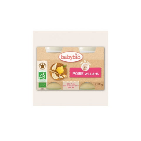 Babybio Organic Pear Purée from Provence +4m 2 x 130g