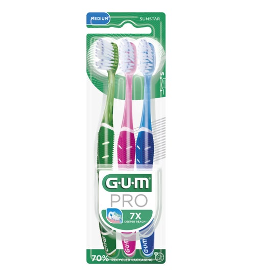 Gum Pack Pro 528 Brosse à Dents Medium (2+1 pièces)