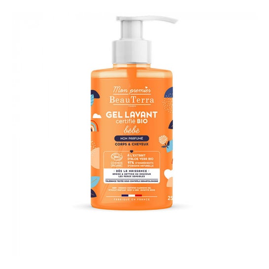 Beauterra BB Gel douche bio sans parfum (750 ml)