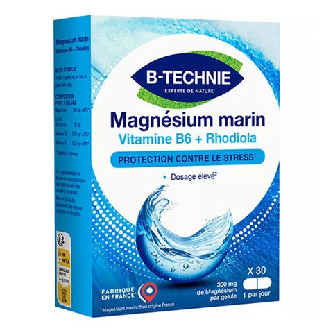 Biotechnie Magnésium marin+ Rhodiola (30 gélules)