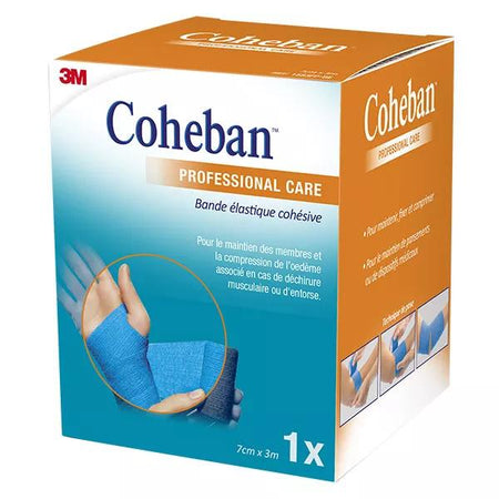 3M Coheban Bande Élastique Cohésive Bleu 70mm x 3m