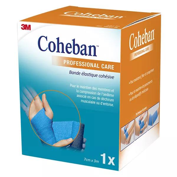 3M Coheban Bande Élastique Cohésive Bleu 70mm x 3m