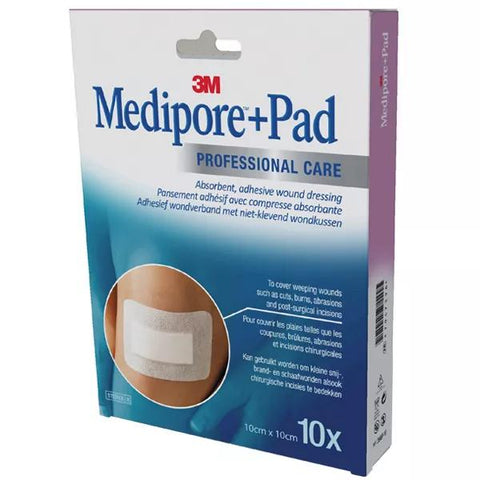 3M Medipore Plus Pad 10cm x 10cm 10 dressings