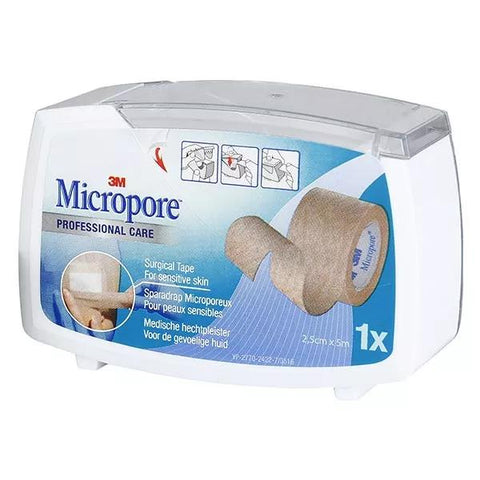 3M Micropore Surgical Tape, Tan, 25mm x 5m