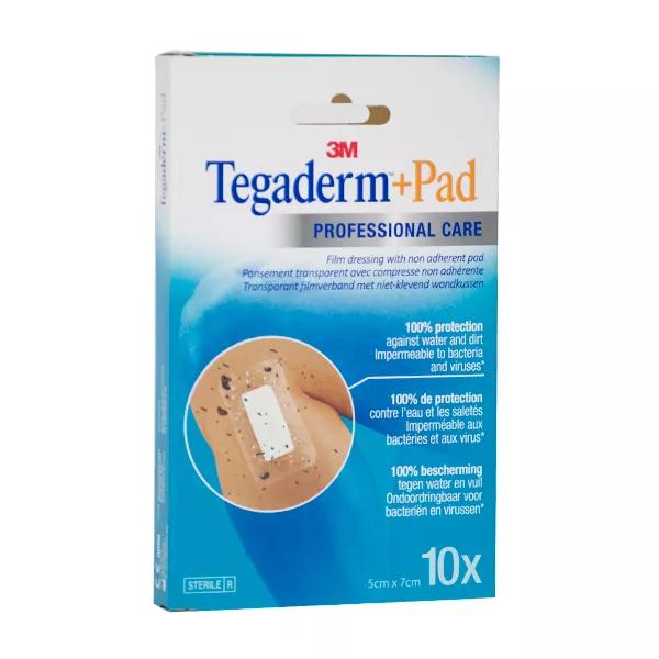 3M Tegaderm + Pad Pansement Transparent Stérile 5cm x 7cm 10 unités