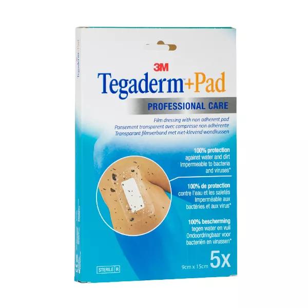 3M Tegaderm + Pad Pansement Transparent Stérile 9cm x 15 cm 5 unités