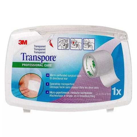 3M Transpore Plastic Microporous Tape 25mm x 5m
