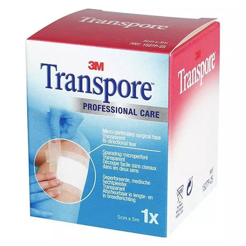 3M Transpore Sparadrap Microporeux Plastique 50mm x 5m