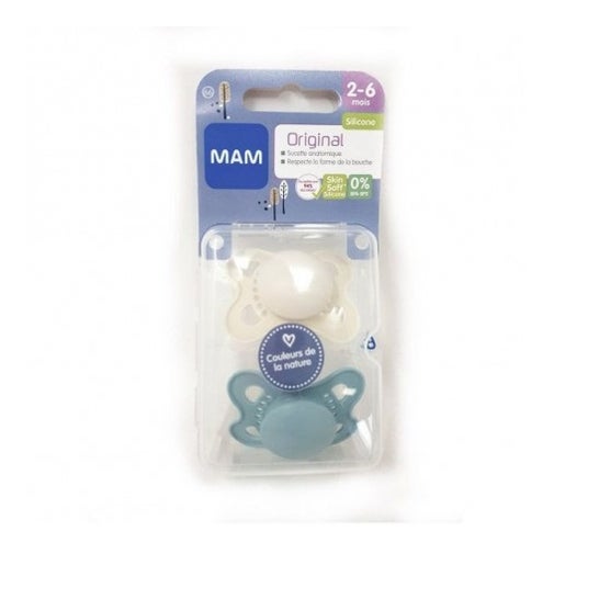 MAM Original Sucette Silicone 2-6M Nature 2 unités