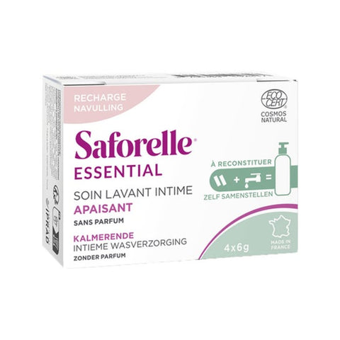 Saforelle Essential Soin Lavant Intime Apaisant Recharge Bâtonnets 4x6g