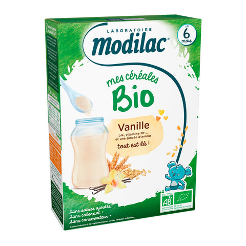 Modilac Mes Céréales Bio Vanille 6 Mois (250 g)