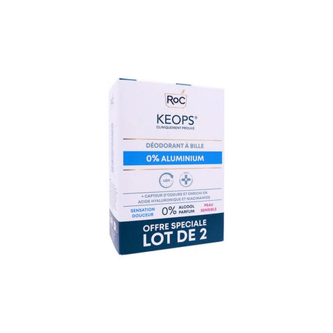 Keops Déodorant à Bille 0% Aluminium 2x30 ml