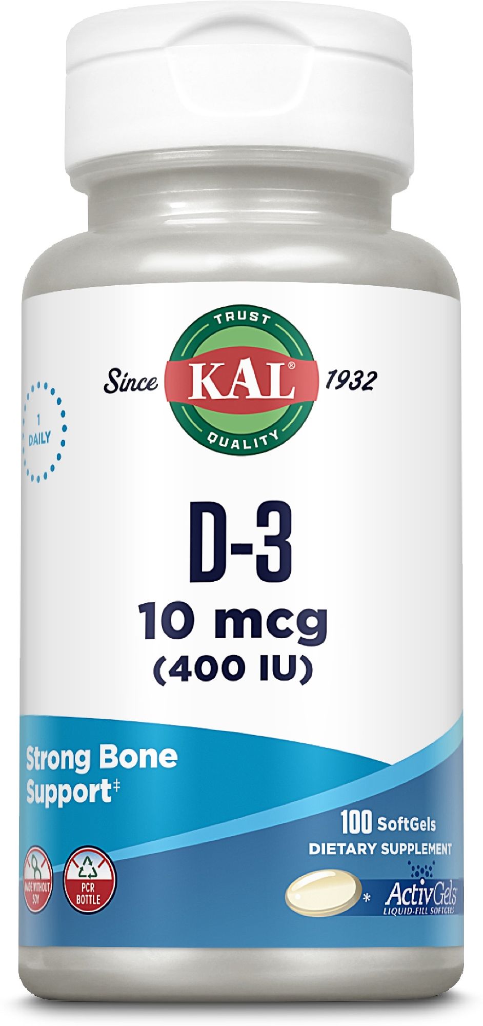 KAL Vitamin D3 400 I.E. (100 gélules)
