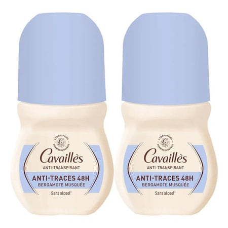 Cavaillès Déodorant Anti-Transpirant Anti-Traces 48h Bergamote Musquée 2X50ml