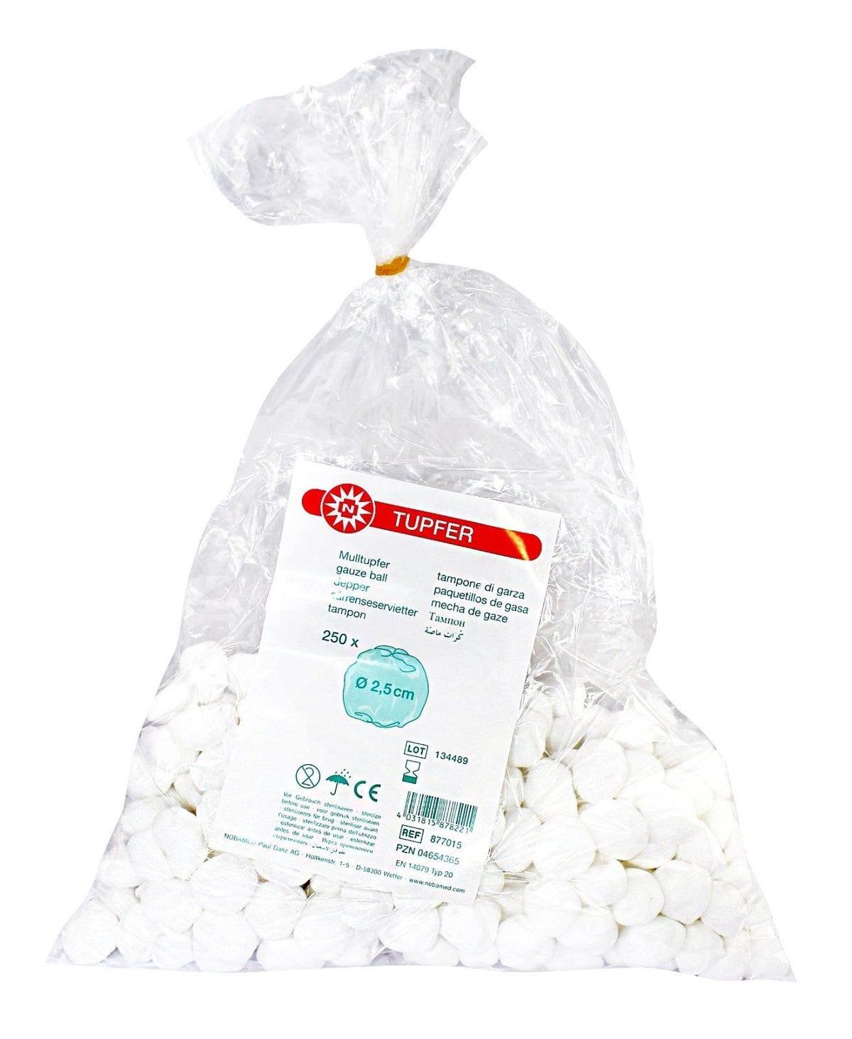 NOBA tampons de gaze forme ronde Ø 2,5 cm (250 pièces)
