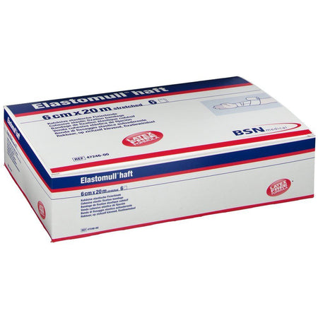 Elastomull haft bande de fixation élastique (6 cm x 20 m, 6 pièces)