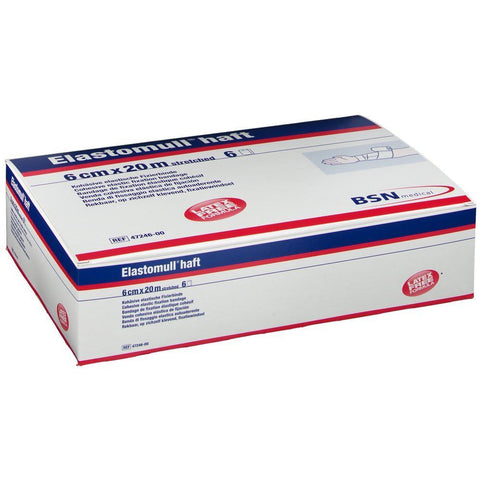 Elastomull haft bande de fixation élastique (6 cm x 20 m, 6 pièces)