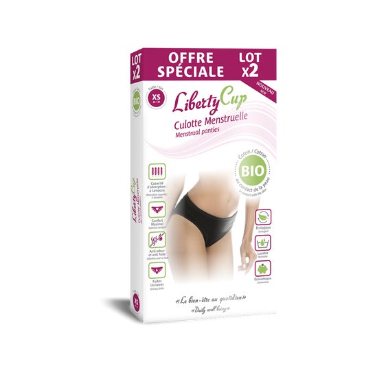 Liberty Cup culotte menstruelle noire (L-XL, 2 pièces)