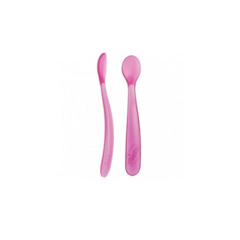 Chicco Cuillère en Silicone Rose 2 Unités