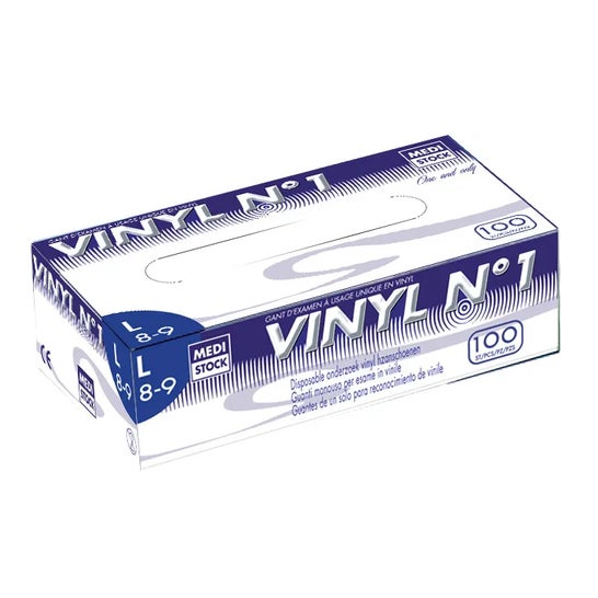 Medistock Gants Vinyle Non Poudrés L 8/9 100 Unités