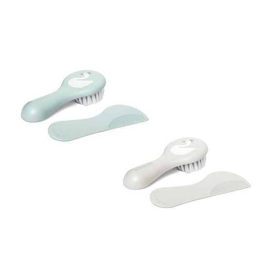 Suavinex set brosse et peigne à cheveux blanc (1 pièce)